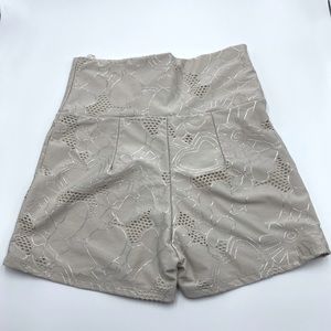 Monaco Floral Gold Flower High Waisted Shorts